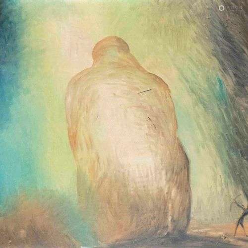 Anonymous painter mid-20th century, back figure of a giant b...