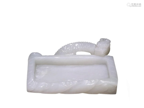 HETIAN JADE 'CHILONG' INK PLATE