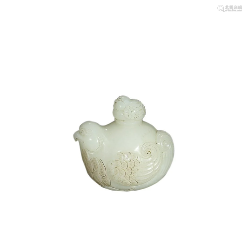 HETIAN JADE 'FOWL' WATER BOWL