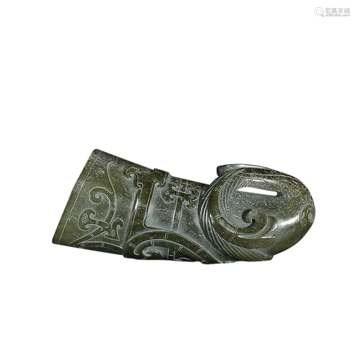 HETIAN JADE HORN SHAPED CUP