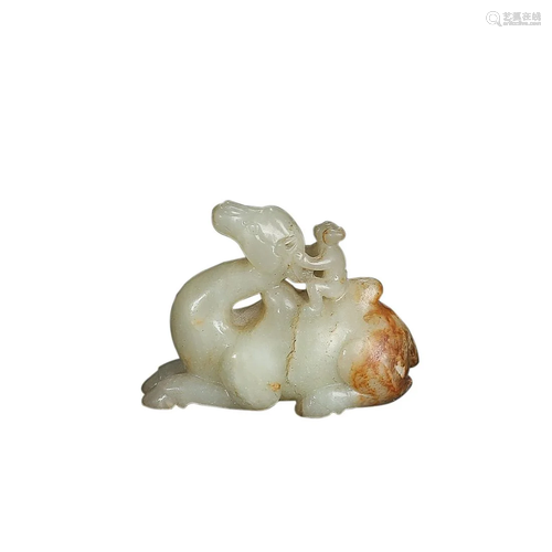 HETIAN JADE 'FIGURE AND CAMEL' GROUP