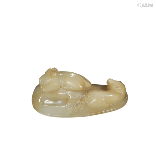 HETIAN JADE 'OX' INK PLATE