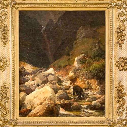 Hans Heinrich Jürgen Brandes (1803-1868), Alpine landscape w...