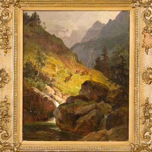 Hans Heinrich Jürgen Brandes (1803-1868), Alpine Landscape w...