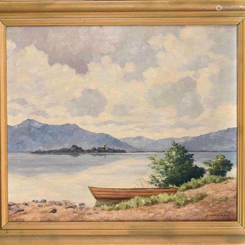 Hermann Heller (1866-1949), View of the Chiemsee, oil on can...