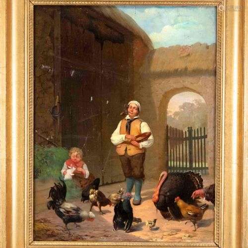 H. Kirchgeorg, German genre painter mid-19th century, farmer...