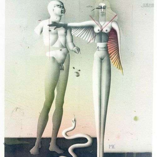 Paul Wunderlich (1927-2010), ''Adam and Eve'', lithograph, s...