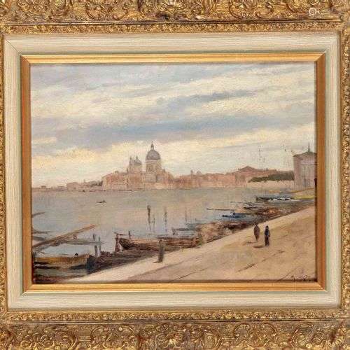 Heinrich von Reder (1824-1909), View of Venice, oil on cardb...