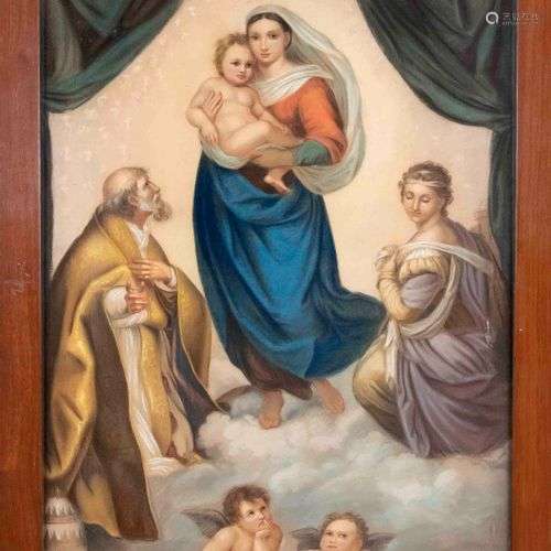 Anonymous copyist c. 1900 after Raphael, Sistine Madonna, pa...