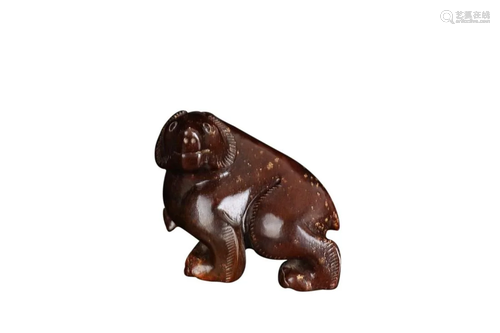 HETIAN JADE 'BEAR' ORNAMENT