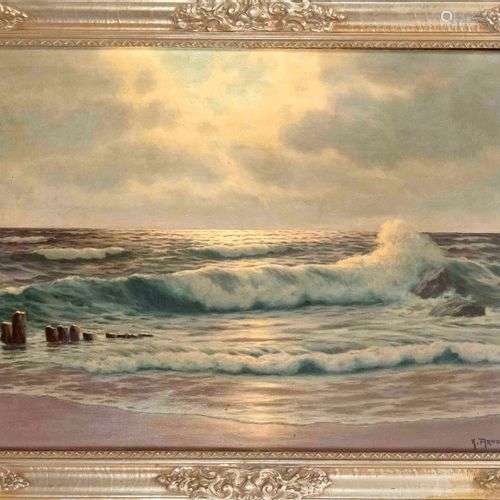 Karl Arweiler (1888-1962), Surf in the Evening, oil on canva...