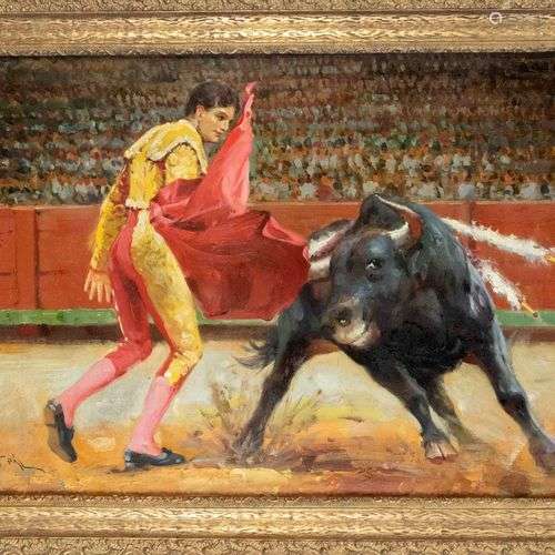 Pal Fried (1893-1976), Hungarian painter. Bullfight, oil on ...