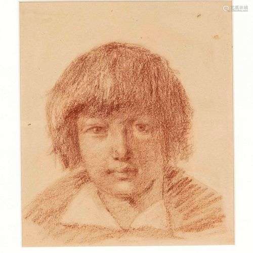 Anonymous artist of the 19th century, portrait of a boy en f...