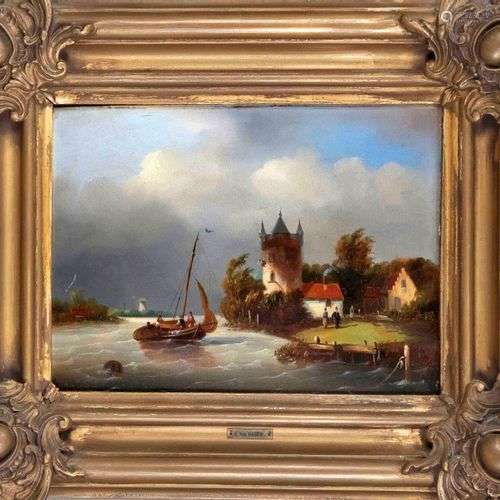 K. ten Hagen, Dutch painter of the 19th century, river lands...