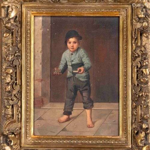 A. Lanzoni, Ital. Genre painter end 19, c., Italian boy sell...