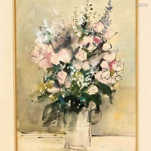 Unidentified painter mid-20th century, floral still life, wa...