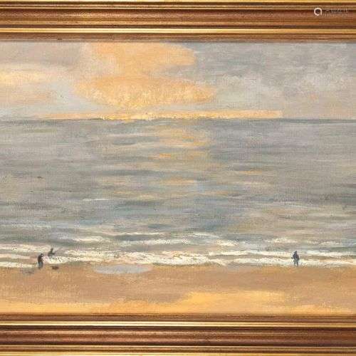 signed Fleury, French painter 1st half 20th c., beach scene,...