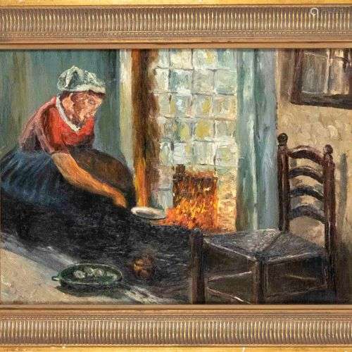 Piet Leysing (1885-1933), copy after. Peasant woman at the f...