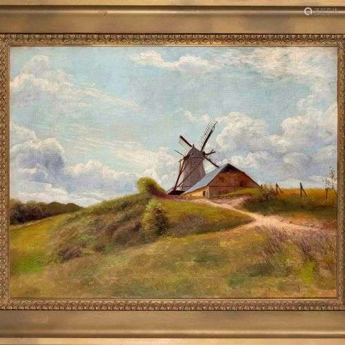 Anonymous landscape painter late 19th century, mill in summe...