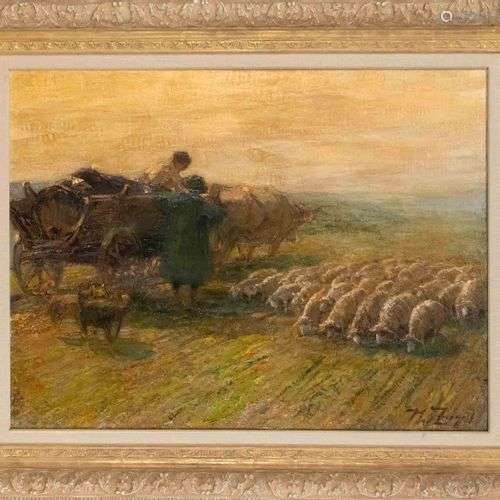 Heinrich von Zügel (1850-1941), important animal painter of ...