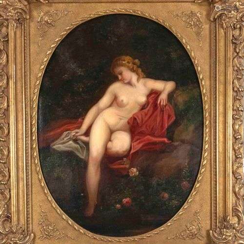 signed Duswald, 2nd half of 19th century, female nude lying ...