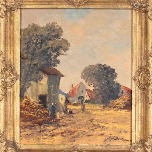 Unknown painter 1st half 20th century, peasant village, oil ...