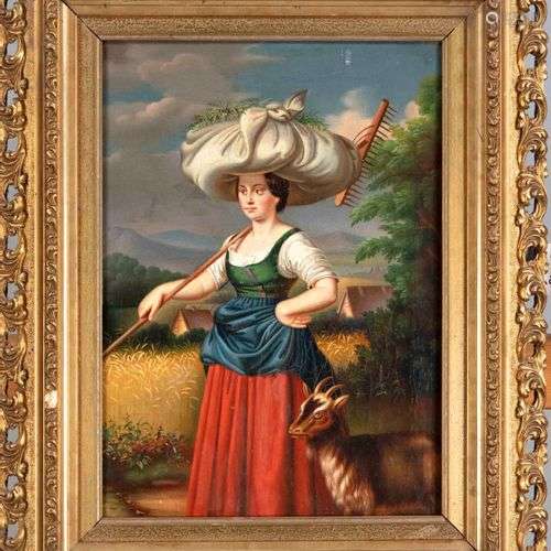 Anonymous genre painter mid-19th century, Bavarian peasant w...