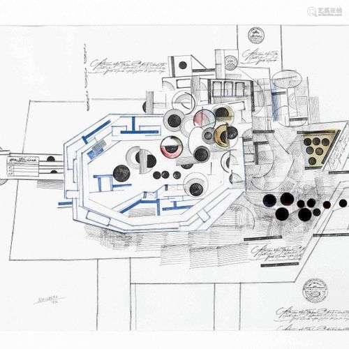 Saul Steinberg (1914-1999), Composition o.T., color lithogra...