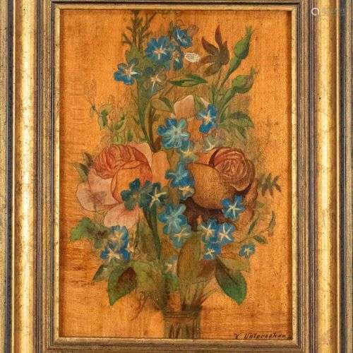 Franz Xaver Unterseher (1888-1954), small floral still life ...