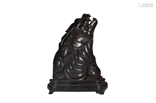 SANDALWOOD AUSPICIOUS BEAST SHAPED INCENSE BURNER