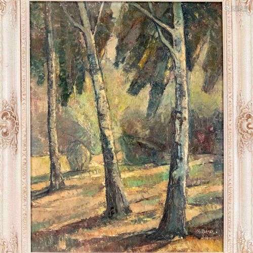 Walter Bewersdorf (1903-1988), Summer Landscape with Three T...