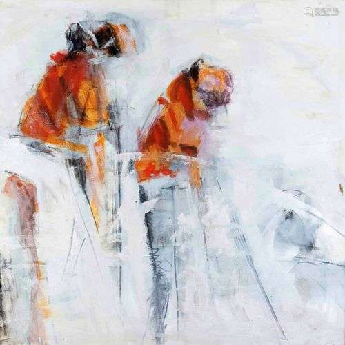 Kathrein Bothe, contemporary, Hamburg painter, ''two people'...