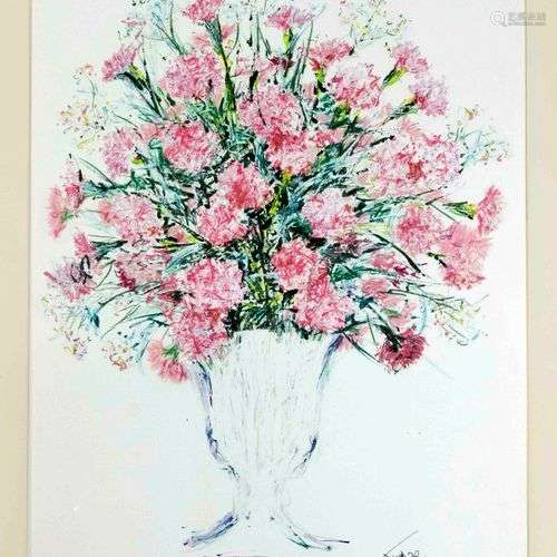 Reinhold W. Timm (1931-2000), Berlin flower painter, bouquet...
