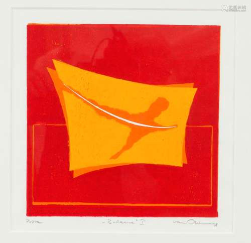 Unidentified graphic artist late 20th century, two abstract ...