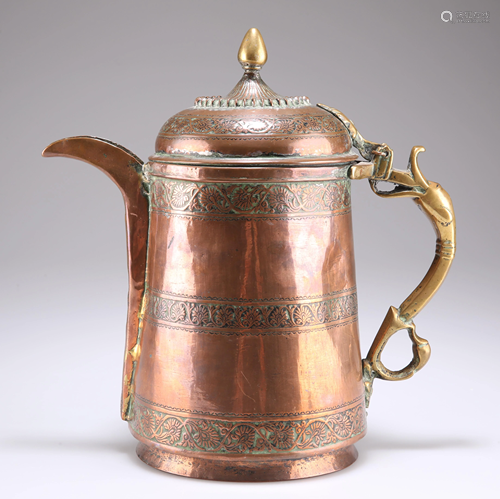 A 19TH CENTURY MIDDLE EASTERN PERSIAN COPPER AND BR…