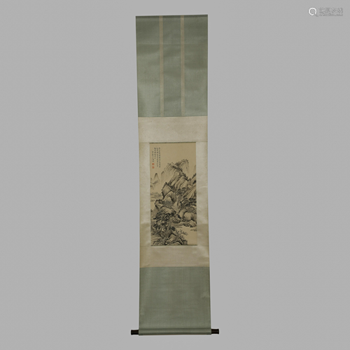 WU HUFAN MOUNTAIN VIEW HAND SCROLL