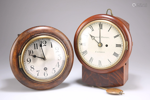 A SMALL SINGLE-FUSEE DROP-DIAL WALL CLOCK, the 5½-inch