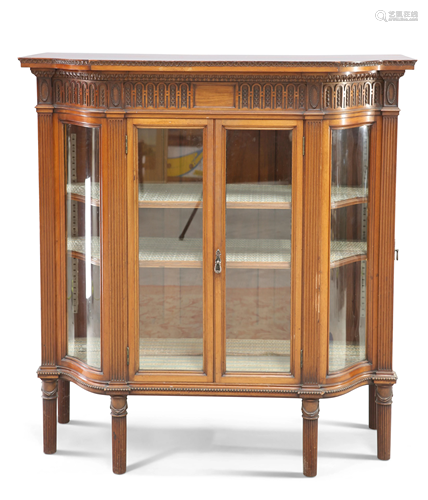 AN ADAM STYLE MAHOGANY VITRINE, 19TH CENTURY, the