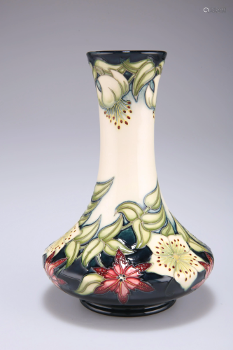 A MOORCROFT POTTERY VASE, by Nicola Slaney, tubelined