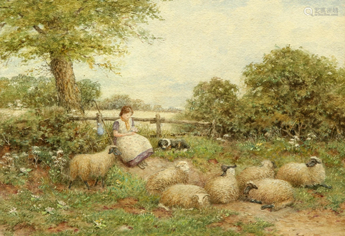 ENGLISH SCHOOL (19TH CENTURY), SHEPHERDESS AND FLOC…