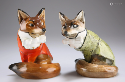 A ROYAL DOULTON MODEL OF A FOX, in hunting dress, HN