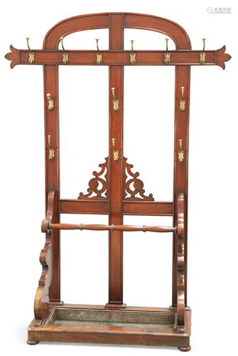 A LARGE VICTORIAN MAHOGANY HALLSTAND, fitted with