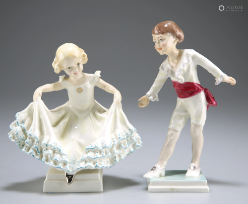 TWO ROYAL WORCESTER FIGURES, modelled by F.G. Doughty,
