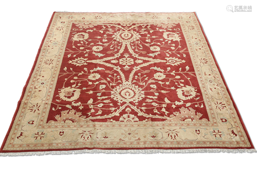 AN AFGHAN ZIEGLER CARPET. 295cm by 245cm