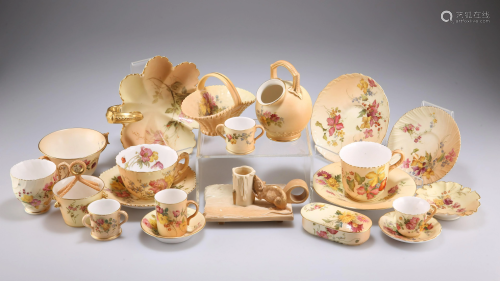 A GROUP OF ROYAL WORCESTER BLUSH IVORY, including