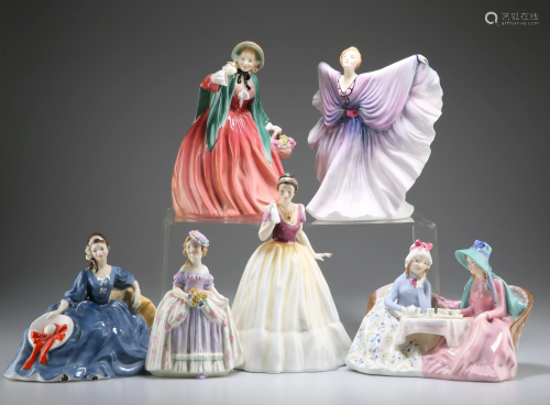 SIX ROYAL DOULTON FIGURES, comprising 