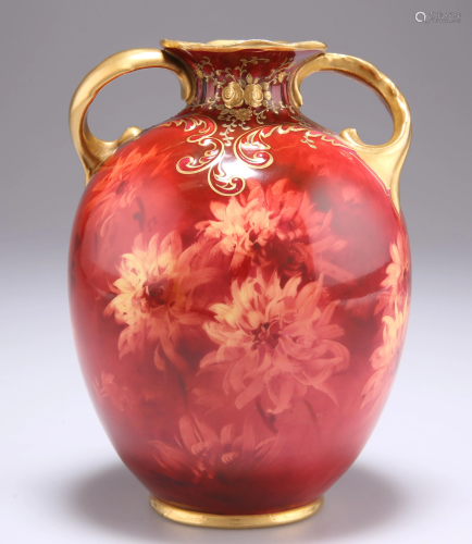 A DOULTON BURSLEM VASE, by Fred Hancock, decorated with