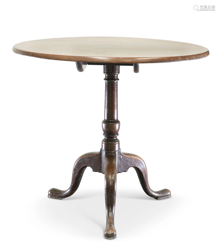 A GEORGE III MAHOGANY TILT-TOP TRIPOD TABLE, the