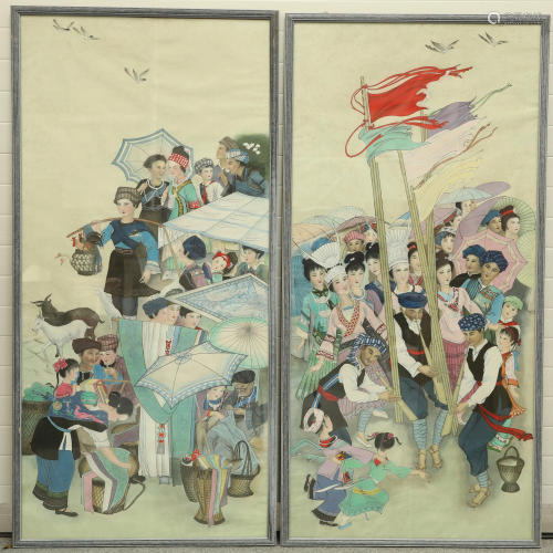 CHINESE SCHOOL (CIRCA 1930), A LARGE PAIR OF
