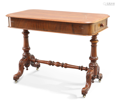 A VICTORIAN MAHOGANY LIBRARY TABLE, the moulded